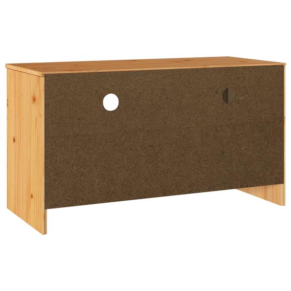 Grote foto vidaxl tv kast drammen bruin 99 x 43 x 55 cm massief grenenhout huis en inrichting overige