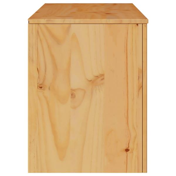 Grote foto vidaxl tv kast drammen bruin 99 x 43 x 55 cm massief grenenhout huis en inrichting overige