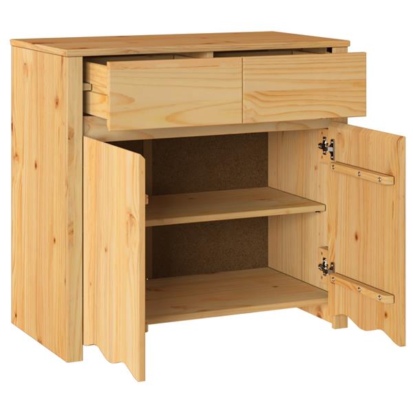 Grote foto vidaxl dressoir drammen bruin 79 x 43 x 75.5 cm massief grenenhout huis en inrichting overige