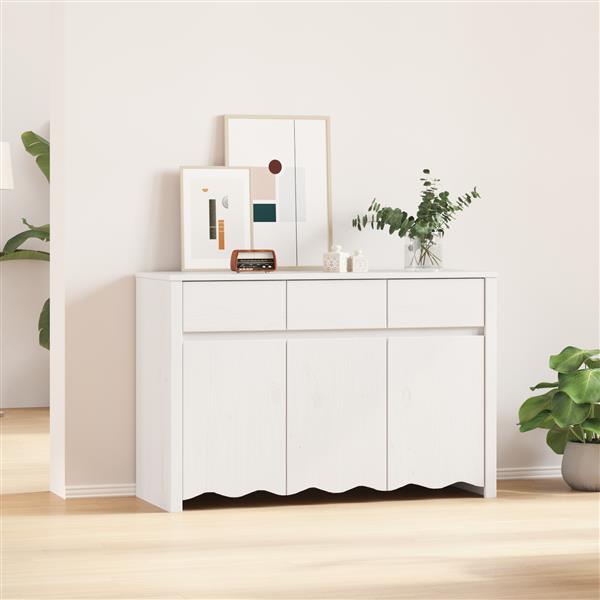 Grote foto vidaxl dressoir drammen wit 114 x 43 x 75.5 cm massief grenenhout huis en inrichting overige