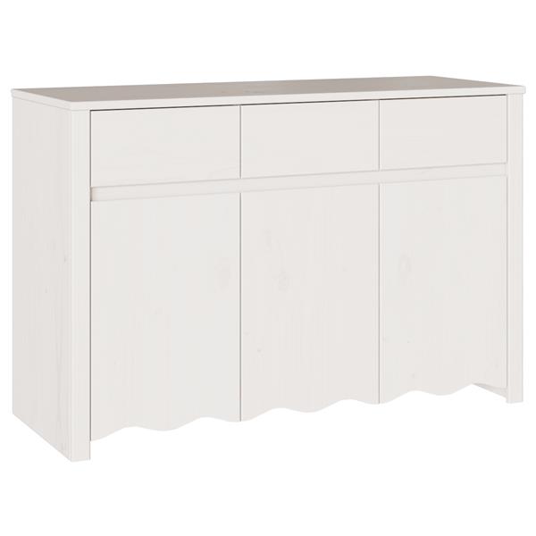 Grote foto vidaxl dressoir drammen wit 114 x 43 x 75.5 cm massief grenenhout huis en inrichting overige