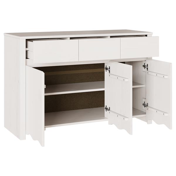 Grote foto vidaxl dressoir drammen wit 114 x 43 x 75.5 cm massief grenenhout huis en inrichting overige