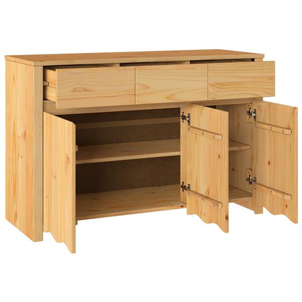 Grote foto vidaxl dressoir drammen bruin 114 x 43 x 75.5 cm massief grenenhout huis en inrichting overige