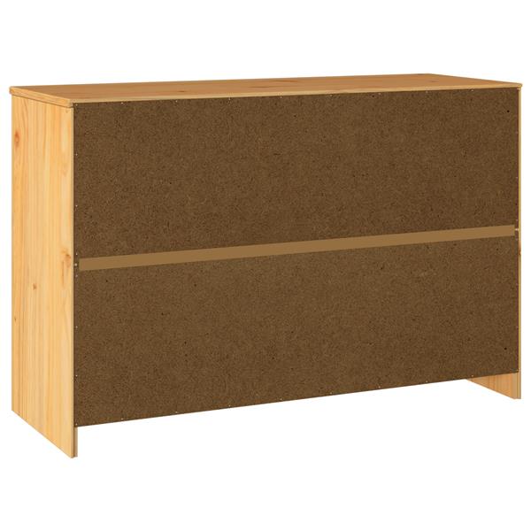 Grote foto vidaxl dressoir drammen bruin 114 x 43 x 75.5 cm massief grenenhout huis en inrichting overige