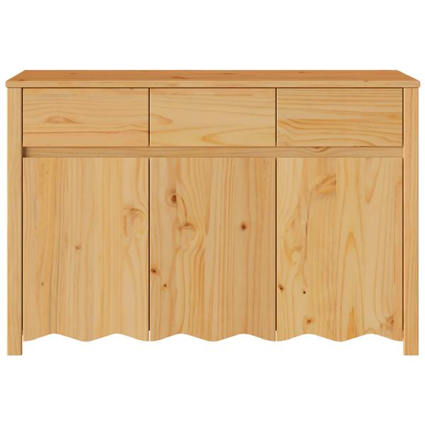 Grote foto vidaxl dressoir drammen bruin 114 x 43 x 75.5 cm massief grenenhout huis en inrichting overige