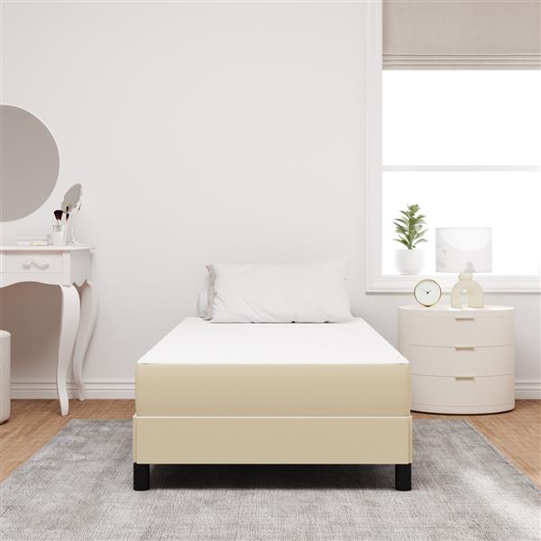 Grote foto vidaxl bedmatras met matras groen 100 x 200 cm stof antiek en kunst stoelen en banken