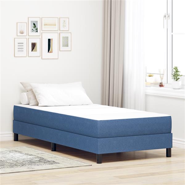 Grote foto vidaxl bedmatras met matras blauw 90 x 200 cm stof antiek en kunst stoelen en banken