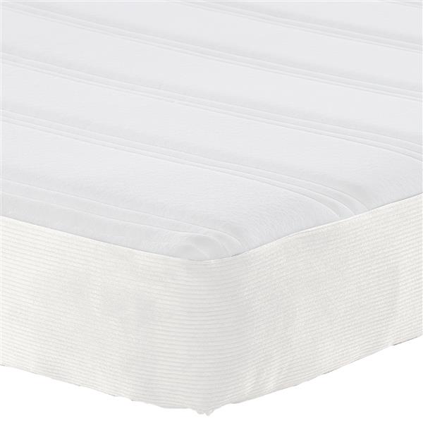 Grote foto vidaxl bedmatras met matras cr me 90 x 200 cm stof antiek en kunst stoelen en banken