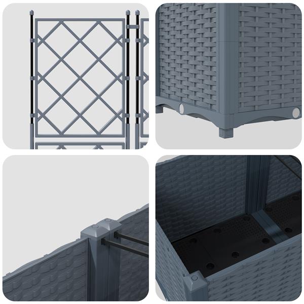 Grote foto vidaxl tuindruppel met trellis 5 pcs lichtgrijs 120 x 120 x 143 cm pp tuin en terras overige tuin en terras