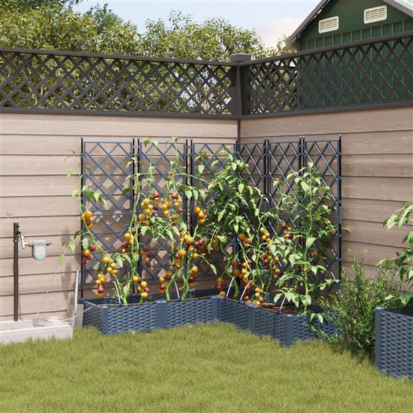 Grote foto vidaxl tuinplantbakken grijs 120 x 120 x 126 cm staal tuin en terras overige tuin en terras