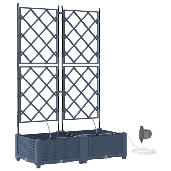 Grote foto vidaxl tuinplantbakken grijs 80 x 40 x 126 cm staal tuin en terras overige tuin en terras