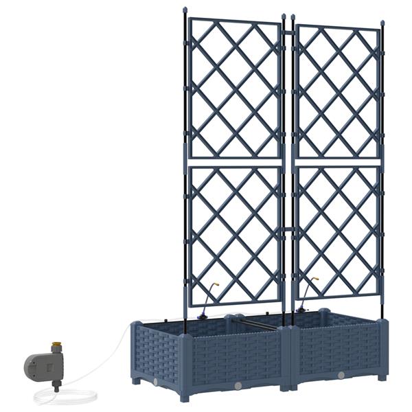 Grote foto vidaxl tuinplantbakken grijs 80 x 40 x 126 cm staal tuin en terras overige tuin en terras