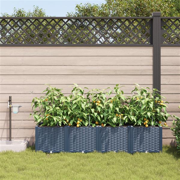 Grote foto vidaxl tuinplantbakken grijs 160 x 40 x 37.5 cm staal tuin en terras overige tuin en terras