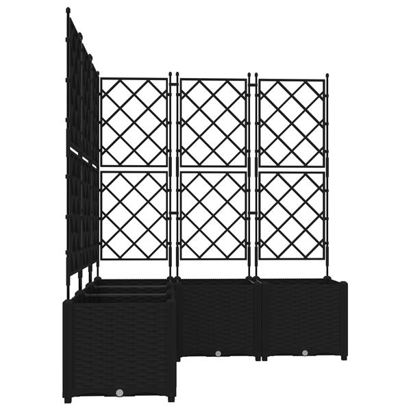 Grote foto vidaxl tuindruppel met trellis 5 pcs zwart 120 x 120 x 143 cm pp tuin en terras overige tuin en terras