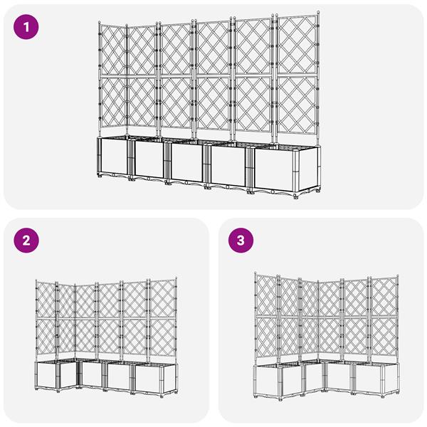 Grote foto vidaxl tuindruppel met trellis 5 pcs zwart 120 x 120 x 143 cm pp tuin en terras overige tuin en terras