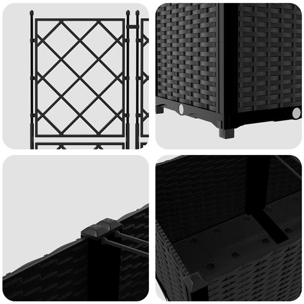 Grote foto vidaxl tuindruppel met trellis 5 pcs zwart 120 x 120 x 143 cm pp tuin en terras overige tuin en terras
