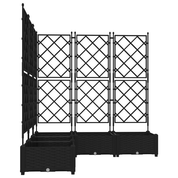 Grote foto vidaxl tuindruppel met trellis 5 pcs zwart 120 x 120 x 125 5 cm pp tuin en terras overige tuin en terras