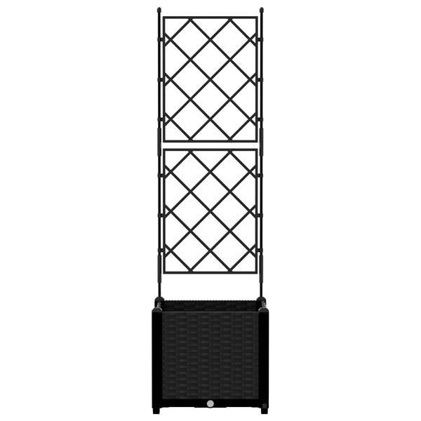 Grote foto vidaxl tuindruppel met trellis zwart 40 x 40 x 143 cm pp tuin en terras overige tuin en terras