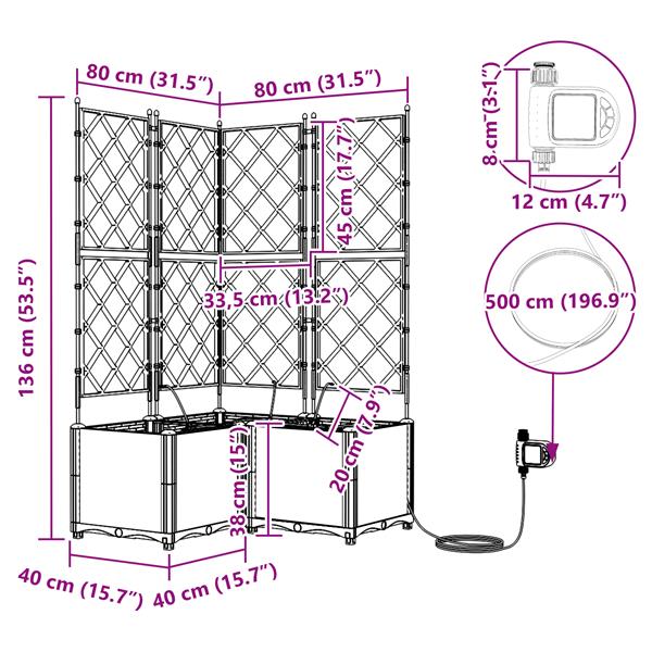 Grote foto vidaxl tuin bloempot 3 pcs bruin staal tuin en terras overige tuin en terras