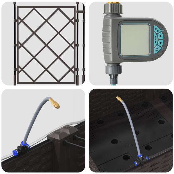 Grote foto vidaxl tuinplantbakken bruin 120 x 40 x 126 cm staal tuin en terras overige tuin en terras