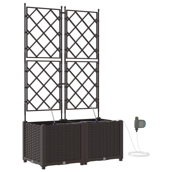 Grote foto vidaxl tuinplantbakken bruin 80 x 40 x 142 cm staal tuin en terras overige tuin en terras