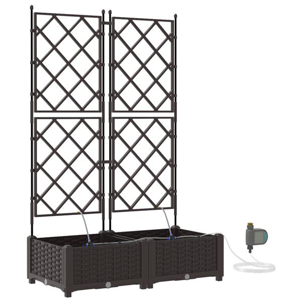 Grote foto vidaxl tuin bloempot 2 pcs bruin staal tuin en terras overige tuin en terras