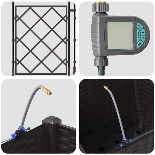 Grote foto vidaxl tuin bloempot bruin 40 x 40 x 142 cm staal tuin en terras overige tuin en terras