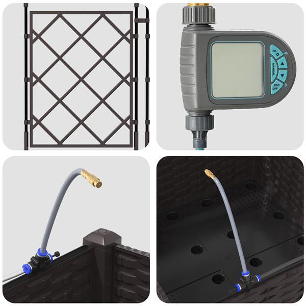 Grote foto vidaxl tuin bloempot bruin 40 x 40 x 126 cm staal tuin en terras overige tuin en terras