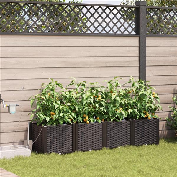 Grote foto vidaxl tuinplantbakken bruin 160 x 40 x 37.5 cm staal tuin en terras overige tuin en terras