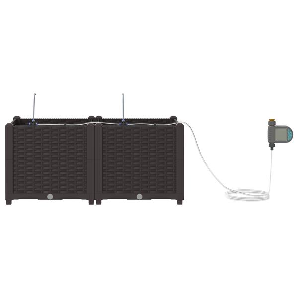 Grote foto vidaxl tuinplantbakken bruin 80 x 40 x 37.5 cm staal tuin en terras overige tuin en terras