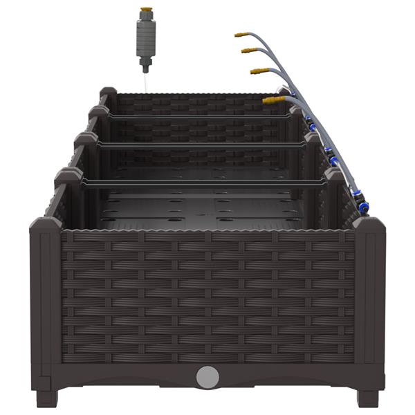 Grote foto vidaxl tuin bloempot 4 pcs bruin staal tuin en terras overige tuin en terras