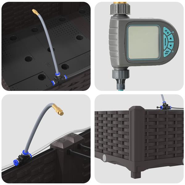 Grote foto vidaxl tuin bloempot 4 pcs bruin staal tuin en terras overige tuin en terras