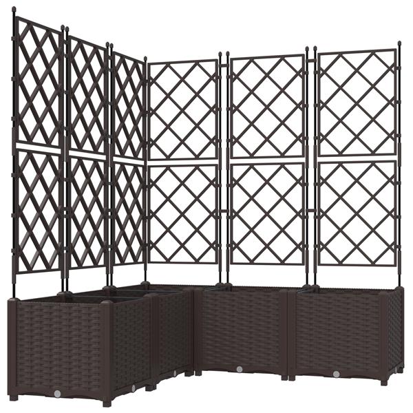 Grote foto vidaxl tuin bloempot 5 pcs bruin 120 x 120 x 143 cm staal tuin en terras overige tuin en terras