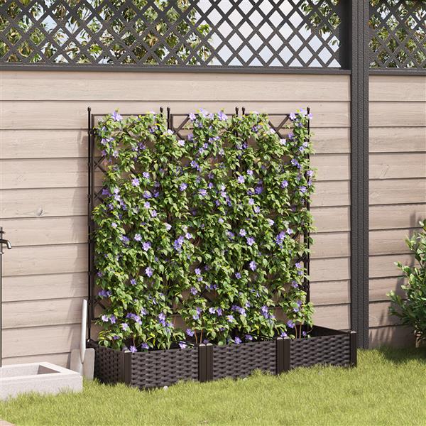 Grote foto vidaxl tuin bloempot 3 pcs bruin 120 x 40 x 125 5 cm staal tuin en terras overige tuin en terras