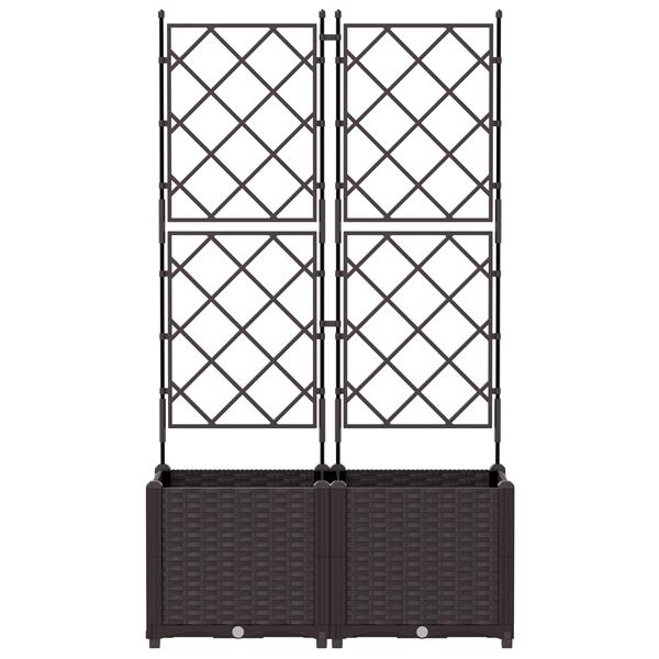 Grote foto vidaxl tuindruppel met trellis 2 pcs bruin 80 x 40 x 143 cm pp tuin en terras overige tuin en terras