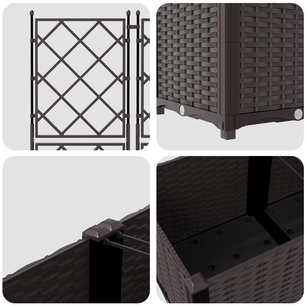 Grote foto vidaxl tuindruppel met trellis 2 pcs bruin 80 x 40 x 143 cm pp tuin en terras overige tuin en terras