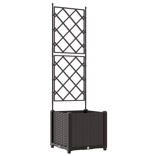 Grote foto vidaxl tuindruppel met trellis bruin 40 x 40 x 143 cm pp tuin en terras overige tuin en terras