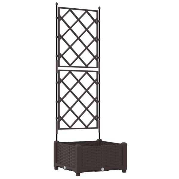 Grote foto vidaxl tuindruppel met trellis bruin 40 x 40 x 125 5 cm pp tuin en terras overige tuin en terras