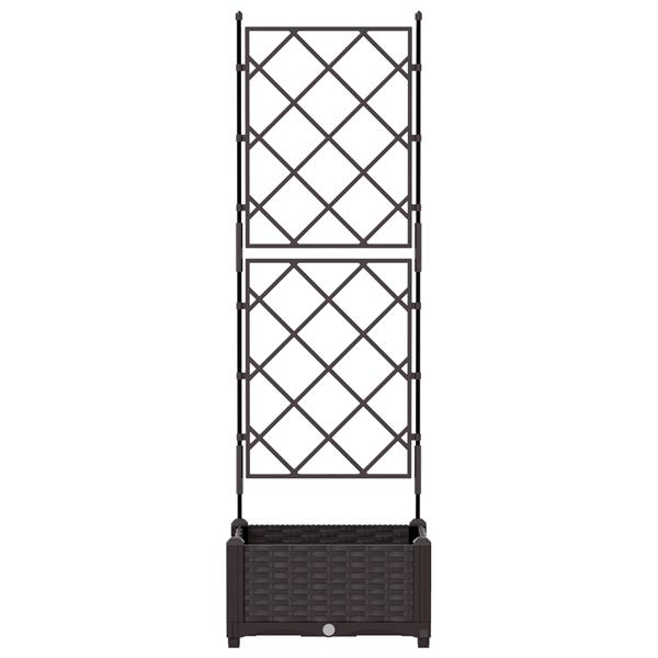 Grote foto vidaxl tuindruppel met trellis bruin 40 x 40 x 125 5 cm pp tuin en terras overige tuin en terras