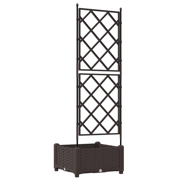 Grote foto vidaxl tuindruppel met trellis bruin 40 x 40 x 125 5 cm pp tuin en terras overige tuin en terras