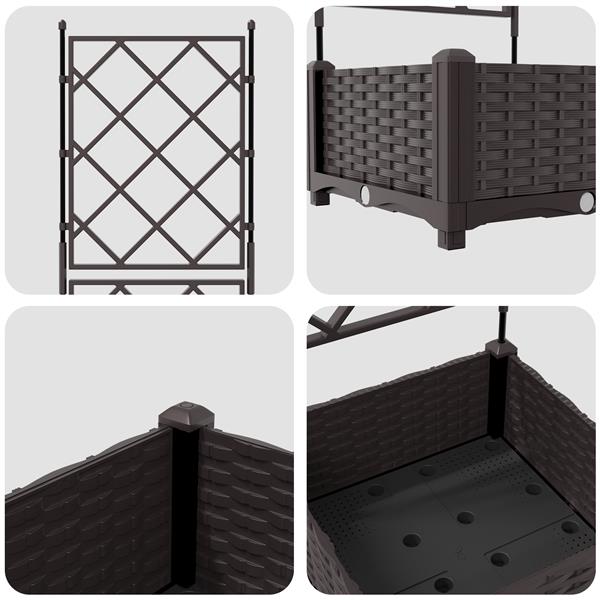 Grote foto vidaxl tuindruppel met trellis bruin 40 x 40 x 125 5 cm pp tuin en terras overige tuin en terras