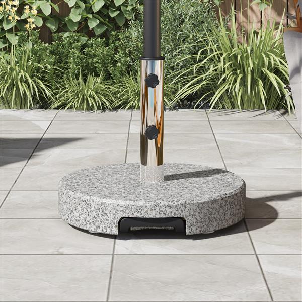 Grote foto vidaxl parasolvoet grijs 45 x 45 x 37.5 cm graniet tuin en terras overige tuin en terras