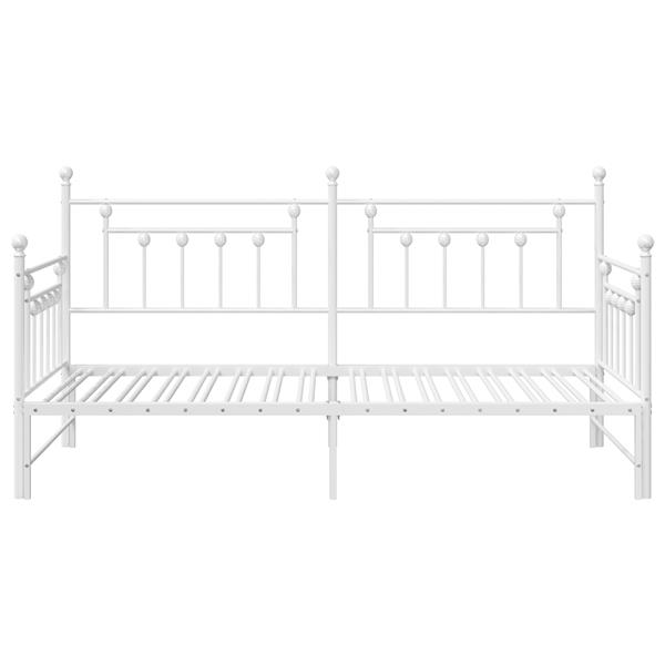 Grote foto vidaxl bedframe voor een daybed met hoofdeinde wit 100 x 200 cm staal antiek en kunst stoelen en banken