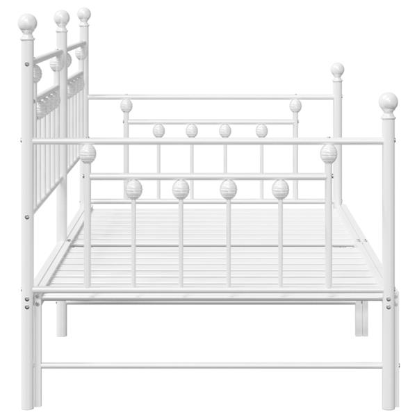 Grote foto vidaxl bedframe voor een daybed met hoofdeinde wit 100 x 200 cm staal antiek en kunst stoelen en banken