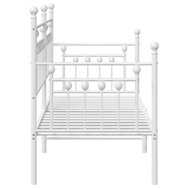 Grote foto vidaxl bedframe voor een daybed met hoofdeinde wit 80 x 200 cm staal antiek en kunst stoelen en banken