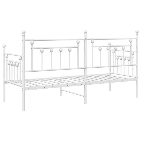 Grote foto vidaxl bedframe voor een daybed met hoofdeinde wit 80 x 200 cm staal antiek en kunst stoelen en banken