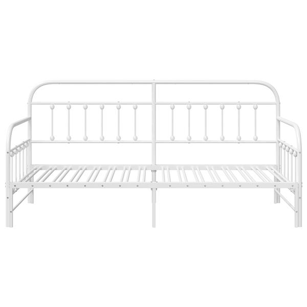 Grote foto vidaxl bedframe voor een daybed met hoofdeinde wit 90 x 200 cm staal antiek en kunst stoelen en banken