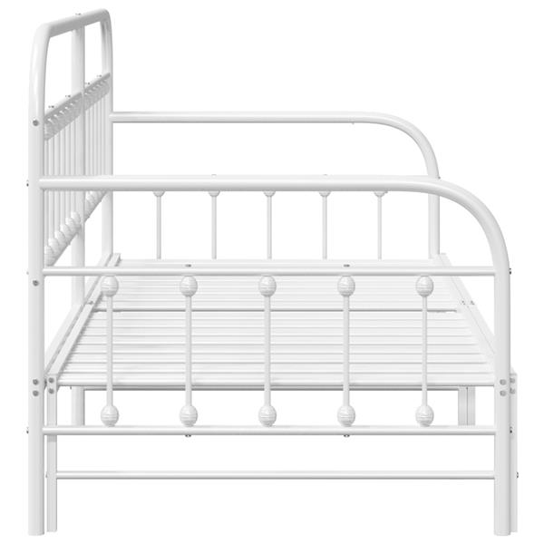 Grote foto vidaxl bedframe voor een daybed met hoofdeinde wit 90 x 200 cm staal antiek en kunst stoelen en banken