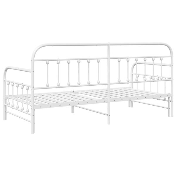 Grote foto vidaxl bedframe voor een daybed met hoofdeinde wit 90 x 200 cm staal antiek en kunst stoelen en banken