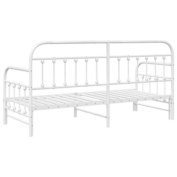 Grote foto vidaxl bedframe voor een daybed met hoofdeinde wit 75 x 190 cm staal antiek en kunst stoelen en banken
